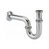 Siphon Lavabo Tube Laiton Chromé, 33x42 Hauteur 150 à 200 Mm Valentin