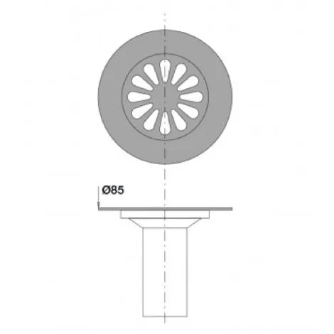Grille Marguerite Bonde De Douche, Tube Garde D'eau Inclus, Diamètre 85 Mm, Inox Valentin 2 Grille Marguerite Bonde De Douche, Tube Garde D'eau Inclus, Diamètre 85 Mm, Inox Valentin – Image 2