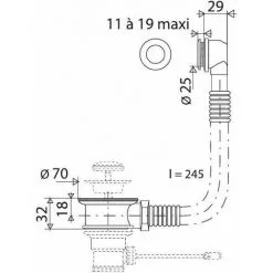 Intercalaire De Bonde Diamètre 26 Mm Pour épaisseur Diamètre Cuve 4 à 19 Mm En Laiton Chromé Valentin -Valentin Soldes Magasin 1151942 2