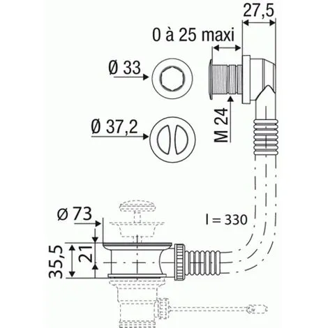 VALENTIN Intercalaire De Bonde Universel Pour Orifice Ø 25 Et 30 - Chromé 2 VALENTIN Intercalaire De Bonde Universel Pour Orifice Ø 25 Et 30 - Chromé – Image 2