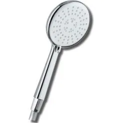 Pommeau De Douche 3 Jets, Diamètre 120 Mm, Système Anti-calcaire, Blanc Et Chromé Valentin