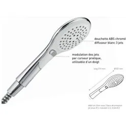 Douchette Inouie ABS Chromé, 3 Jets, Diamètre 100 Mm, 8 L/min Valentin -Valentin Soldes Magasin 20817978 3