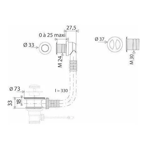 Té De Trop Plein Avec Enjoliveur Diamètre 25 Et 30 Mm Valentin 2 Té De Trop Plein Avec Enjoliveur Diamètre 25 Et 30 Mm Valentin – Image 2