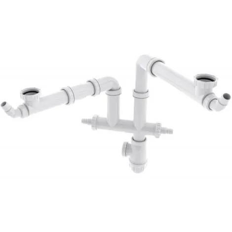 VALENTIN Tubulure Universelle "Connectic" 2 Bacs Avec Siphon 1 VALENTIN Tubulure Universelle "Connectic" 2 Bacs Avec Siphon