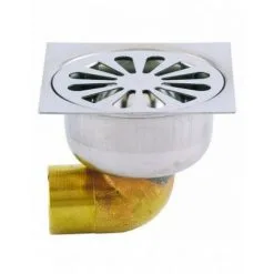 VALENTIN Bonde Carré 10X10 Inox-laiton Coude - 4601