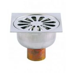 VALENTIN Bonde Carre 10X10 Inox Laiton Droit - 4602