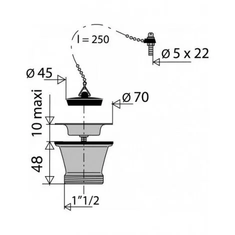 VALENTIN Bonde Pour évier Inox - 3541 2 VALENTIN Bonde Pour évier Inox - 3541 – Image 2