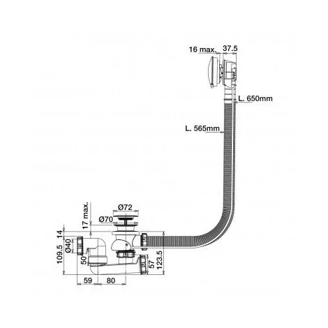 VALENTIN Vidage Automatique Baignoire - 5820 2 VALENTIN Vidage Automatique Baignoire - 5820 – Image 2