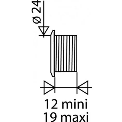 Enjoliveur De Trop Plein Chromé Diamètre 24 Mm, Longueur 26 Mm Valentin 2 Enjoliveur De Trop Plein Chromé Diamètre 24 Mm, Longueur 26 Mm Valentin – Image 2