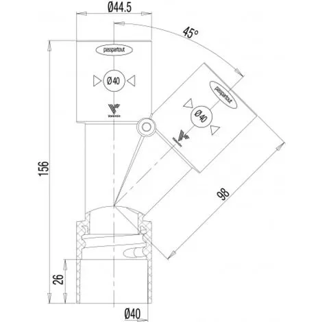 Raccord Y Pass'partout Diamètre 40 Mm Pour FITOFLEX Valentin 2 Raccord Y Pass'partout Diamètre 40 Mm Pour FITOFLEX Valentin – Image 2