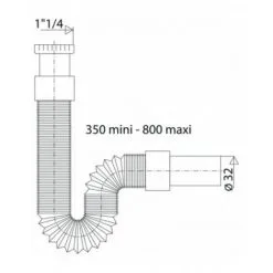Raccord Flexible MODULOFLEX écrou 33x42, Mâle 32 Mm, 350 à 800 Mm Chromé Valentin -Valentin Soldes Magasin 32681797 2
