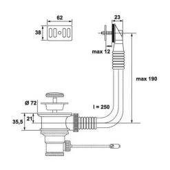 Trop-plein Pour Vasque à Grille Carrée Valentin, À Grille Carrée, 0 à 12 Mm 3 Trop-plein Pour Vasque à Grille Carrée Valentin, À Grille Carrée, 0 à 12 Mm -Valentin Soldes Magasin 4238677 2