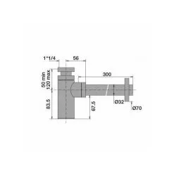 Siphon Cylindrique 32 Mm Avec Tube, Sortie Murale 300 Mm, Noir Valentin -Valentin Soldes Magasin 43565450 2