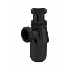 Siphon Lavabo ABS Noir 32 Mm, Réglable De 35 à 105 Mm Valentin
