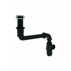 Ensemble Complet Universel Pour Lavabo Avec Siphon Déporté, Tubulure Et Bonde, Noire Valentin