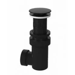 Bonde Universelle Avec Siphon Intégré Siphonette Pour Lavabo, Clapet Clic Clac Diamètre 65 Mm, ABS Noir Valentin