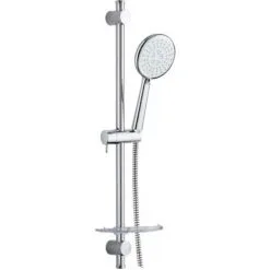 Ensemble Barre De Douche D. 25 Mm L. 600 Mm, 3 Jets D. 120 Mm Avec Porte Savon Valentin