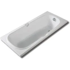 Baignoire Ultra-compacte à Encaster, Poignées Intégrées Et 5 Pieds Réglables, 140 X 70 Cm Valentin